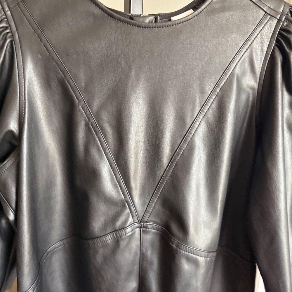 H&M Black Faux Leather‎ Dress Whimsygoth - Picture 4 of 8
